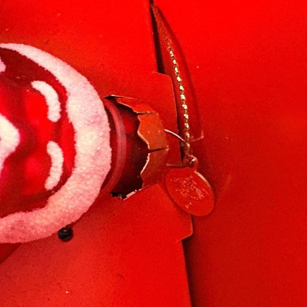 John Derian Target Santa Ornament Red New Glass Flocked Vintage Style Holiday
